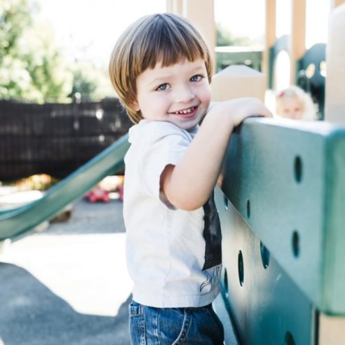 Preschool kid on playground