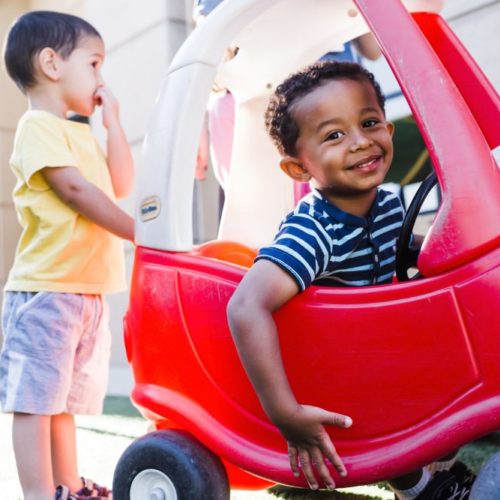 Preschool boys, toy car