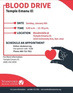 Temple Emanu-El Blood Drive Flyer