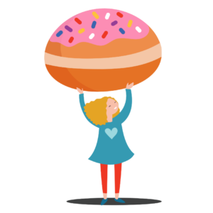 Girl with giant donut